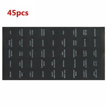 Armatuurlaua Kleebised 45pcs/set Black 15mm(L) X 15mm(W) 170mm(L) X 90mm(W) SARV TULED SPOT LIGHT USB PESA