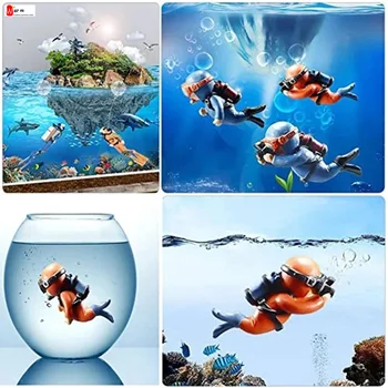 Maastiku 2023 Mini Sukelduja Akvaariumi Kaunistused Akvaariumi Tarvikud Kawaii Simuleeritud Ujuvad Frogman Paks Mees Kala Tank Teenetemärgi