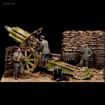 1/35 Vaik Sõdur mudel komplektid joonis värvitu ja ise kokkupandud （Kolm meest, nr stseene, nr relvad）A-1533
