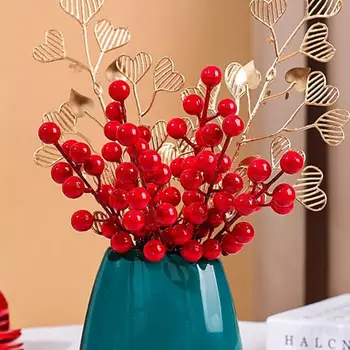 10 Branch Kunstlikku Lille Simulatsiooni Punase Marja Realistlik Võltsitud Lill Tekstuur Võltsitud Jõulud Punaste Marjade Varred Ornament