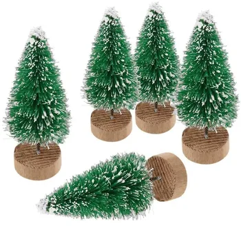 10 Tk 4,5 cm Kaunistatud Christmas Tree Võltsitud Mänd, Mini Kunstlik Jõulupuu Santa Lumi Navidad Xmas Decor Noel Uus Aasta