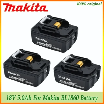 100% Originaal 18V Makita 18V 5.0 Ah Taaslaetav Elektrilised Tööriistad Aku koos LED-Li-ion Asendamine LXT BL1860B BL1860 BL1850