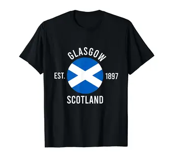 100% Puuvill Glasgow iseseisvuspäeva Lipu Est 1897 Šotimaa Lipp Kingitus-T-Särk MEESTELE, NAISTELE, UNISEX T-Särgid Suurus S-6XL