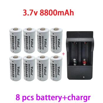 100% uus originaal 8800 Batterie cr123a 3,7 Batterie 16340 mah V Li-Ionen Akku Ladegerät