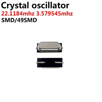 100TK 3.579545 MHZ 22.1184 MHZ Kvartsi Kristall Resonaatori Passiivne Ostsillaator HC 49S SMD