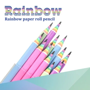 12TK Rainbow Värvi Paber Pliiats Laste Kirjutamine Ja Maalimine HB Professionaalse Kunsti Eskiis Koomiline Pen Kontori koolitarbed