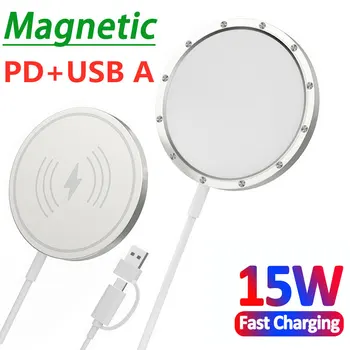 15W Magnet Juhtmeta Laadija Pad Seista Macsafe iPhone 14 13 12 Pro Max Induktsiooni Kiire Traadita Laadimise Docking Station