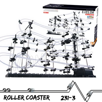 1600cm Raudtee Tase 3 Marmor Käivitada Race Roller Coaster Öösel Helendav Tellis Hoone Kit TULENEVAD Õppe Seab Jooksva pall Skulptuur