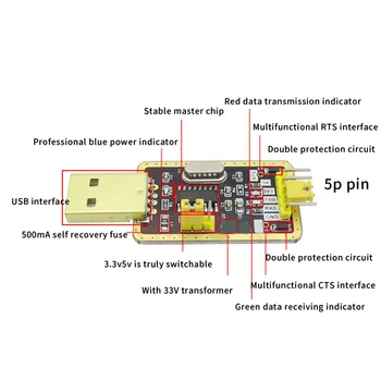 1tk CH340G RS232-USB TTL Converter Module UART Serial Port STC Dowanloader Programmeerija Harja Uuendada Väike Plaat