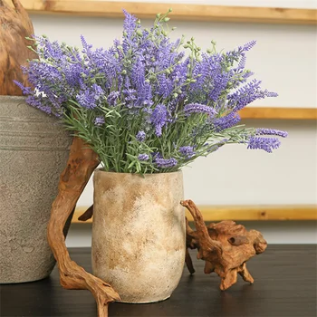 2 tk Lavendel Simulatsiooni lille Kodu kaunistamiseks elutuba lill paigutus paigutus viis pead, lavendel