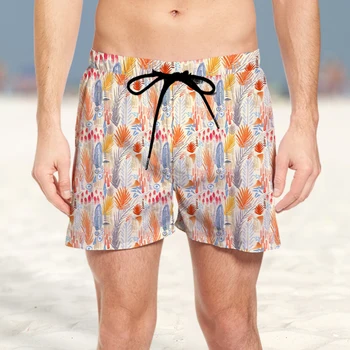 2023 Suvel Uus Meeste Vintage Element Muster Beach 3D lühikesed Püksid Moes Kiire Kuivamise Resort Troopiline Džungel Stiilis Püksid