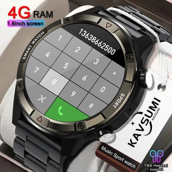 2023 Uus 4G Mälu Smart Watch AMOLED 454*454 HD kuvatakse Alati Kellaaeg Bluetooth Kõne Smartwatch Meeste Huawei TWS Kõrvaklapid