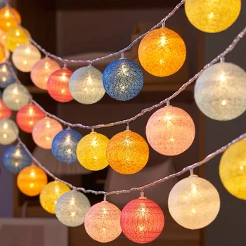 20LED vati String Tuled Pulmad jõulupidu Vanik Haldjas Valgus String Palli Xmas Väljas Aed Kodu Kaunistamiseks Lamp
