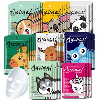 24tk/palju Loomade Niisutav Näo Mask Anti Kirtsutama Anti Aging Skin Care Mask Kollageeni ja hüaluroonhape Leht Maskid