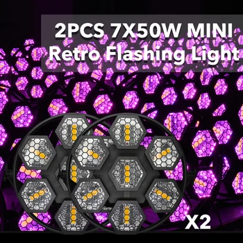 2TK 7x50W RGB LED Retro Flash Valgus DMX512 DJ Heli Pool Seadmed vilkuvad tuled dance club Disco Etapp Strobo Efekt Kerge
