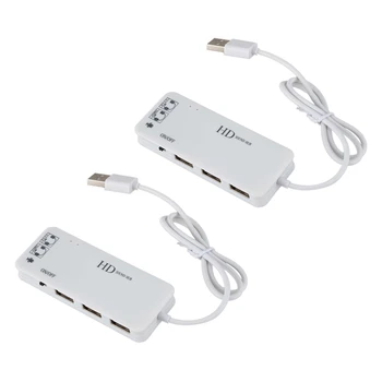 2X 3-Port USB 2.0 Hub Välist 7.1 Ch Sound Card Peakomplekti Mikrofoni Adapter Pc-Valge