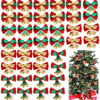 2tk Jõulud Ruuduline Bell Vibud Xmas Tree Vanik Kaunistused Lustlik jõulupidu Kaunistused Koju Uue Aasta Kingitused Navidad 2023