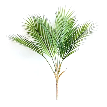 2tk Roheline Kunstlik Palm Leaf Plastikust Taimed Troopiline Puu Haru Võltsitud Taimed Jungle Home Aed Decor Pulm Teenetemärgid