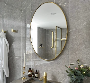 304 roostevabast terasest ovaalne seinale paigaldatud vannitoa peegel, vannitoa valamu seinale paigaldatud peegel, meik dekoratiivne peegel