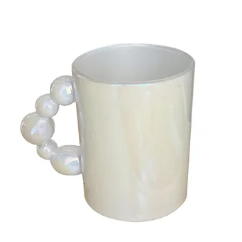 350ml Pearl Käepide, Värviline Läbipaistev Klaas Kohvi Tassi kuumuskindel Piima Tassi Korduvkasutatavad Magustoit Pulm Klaasist Mull Tee Tassi