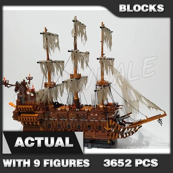 3652pcs Ideede KES Piraadid Lendav Hollandlane GhostShip Mere purjelaev 16016 ehitusplokk Mänguasjad ühildub Mudel