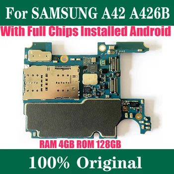 4GB 128GB RAM Samsung Galaxy A42 A426B täis kiibid Emaplaadi Android OS loogika baords Algse 100% Lukustamata mainbaord