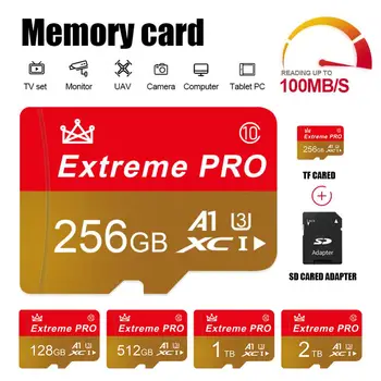 512/1TB Mälukaart Pro Micro SD Kaardi 128GB 256GB Flash Mälukaart A1 v30 eluviis kodukinosüsteemid U3 Klassi 10 kiire Micro TF Video Kaart Telefoni