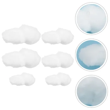6 Tk Pulma Kraami Cotton Cloud Teenetemärgi Pilved Lakke Materjal Rippus Valge Kunstlik Kaunistused Tuba Beebi