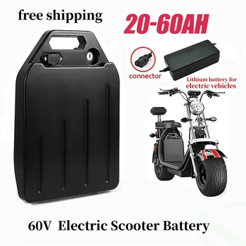 60V Citycoco Electric Scooter Aku 20Ah-60Ah Kaks Ratast, Mootorratas, Jalgratas Veekindel LithiumBattery+Laadija tasuta shipping