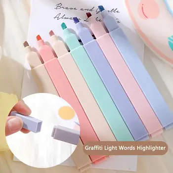 6tk Pastell Highlighters Esteetiline Kerge Värvid Highlighters Marker Pliiatsid Pehme Vihje Teataja Piibel Kooli kontoritarbed