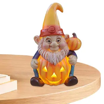 Aed Gnome Kuju Kuulu Kõrvitsa Kuju Halloween Decor Vaik Vanad Mehed Figuriin Koos Kõrvitsa Tabel Decor Halloween Gnome