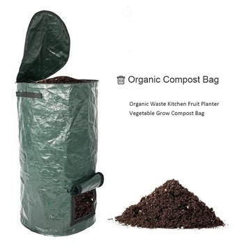 Aiakomposter, loodussõbraliku Bio-Käärimine Kott Lukuga ja Double Käepidemed, Kokkupandav Komposti Bin eest Võõrandada Kitch
