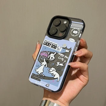 Algne korea Instagram niši armas koer telefoni juhul iPhone 14promax kõik pakitud pehme koorega anti-sügisel iPhone13 lihtne 12