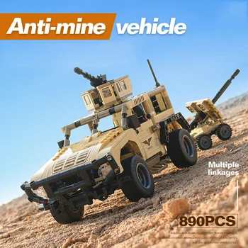 Ameerika Ühendriigid Kaasaegse Sõjalise Sõiduki M-ATV 4X4 Anti Minu Soomustatud Auto Mudel ehitusplokk WW2 Arvandmed Telliskivi Mänguasi Poistele Kingitusi