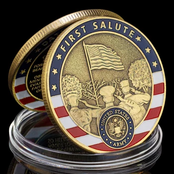 Ameerika Ühendriikide Uus Värvata Esimene Salute Suveniiride Mündi ametivande Kogumise Vasetatud Väljakutse Mündi mälestusmünte