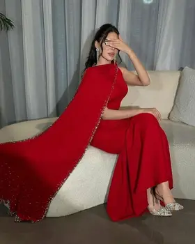 Ametlik Kord Kleidid Punane Merineitsi Ühe Õla Profileeritud Saudi Araabia Naiste Tanssiaiset Kleidid Temperament Õhtul Kleit