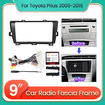 Android autoraadio Sidekirmega Raami Toyota Prius 2009 - 2015 Must ja Hõbedane Värv 2DIN Paneel Armatuurlaua Konsool Cable Kit Võru