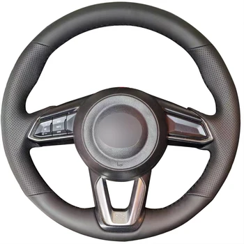 Anti-slip Kunstlik Faux Nahast Käsi Rooliratta jaoks Mazda 2019 CX-3 Sport Auto Tarvikud