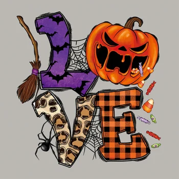 Armastus Halloween Triikraud Ülekanded Kunst, Käsitöö, Triikimine Pestav Termosiiret Vinüül Kleebised Diy Aksessuaar Plaastrid Seljakott