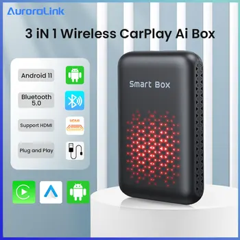 AuroraLink 3 In 1 Traadita CarPlay Ai Box Android Auto Toyota Benz Mazada CarPlay Multimeedia Video Mängija HDMI-ühilduva