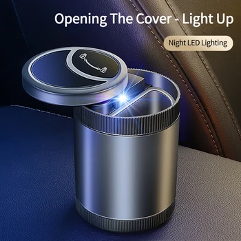 Auto Tuhatoosi Intelligentne Automaatne Induktsiooni Lülitus Multi-funktsioon Auto Tuhatoosi koos kaanega LED Sinine Valgus Portable Tuhatoosi Cup