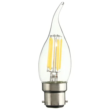 B22 C35 6W COB Hõõgniidiga Pirn Eison Vintage Küünal kirgas Klaas, Lamp on Mitte-juhitava AC 220V Valge Valgustus