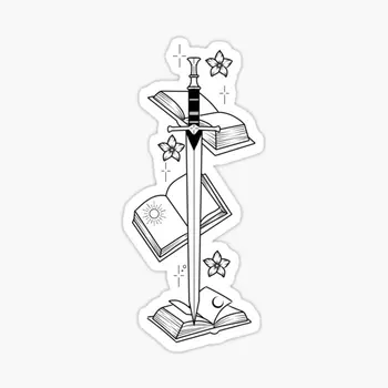 Bookworm Mõõk Disain 5TK Kleepsud Sülearvuti Dekoratsioonid Art Cartoon Naljakas, Armas Tuba Decor Taust Anime Aken