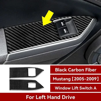 Carbon Fiber Auto Akna Tõstuki Lüliti Kate Kleebis Sisekujundus Ford Mustang 2005 2006 2007 2008 2009 sisustuselemendid(B)