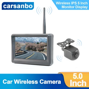Carsanbo 5 Tolline Veekindel Fisheye Digitaalse Juhtmeta Backup Kaamera Süsteem Night Vision Auto Kaamera Ekraan