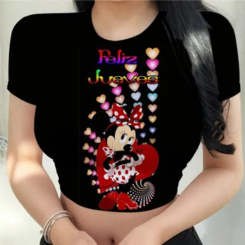 Cartoon T-särk Disney Mickey ja Minnie Suvel Naiste T-särk Mood Y2k Riided Ööklubi Dating 3d Trükitud Liiga 3xl