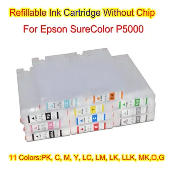 Chipless P5000 Printer Korduvtäidetavaid Tindi Kassett Tint Kasti Tank Ilma Kiip Epson SureColor SC-P5000 Printer 11 Värve, 275ml