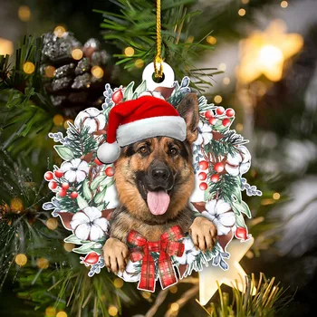 Christmas Tree Kaunistused Armas Kass, Koer, Kellel On Santa Hat Ripats Kodu Jõulud Kaunistused Xmas Kingitused, Puhkus Pool Decor