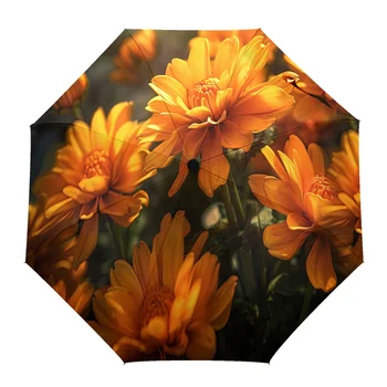 Chrysanthemum Lill Automaatne Vihmavari Reisi Kokkukäiv Vihmavarju Kantav Päikesevari Hingav Vihma