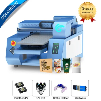 Colorsun A3 UV Printer XP600 Avatava UV Printer A3 UV Flatbed Printing Machine UV Printer Telefoni Juhul Silindri Pudel Puit
